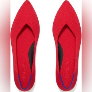 Rothy's Women's Pointed Knit Flats in Bright Red